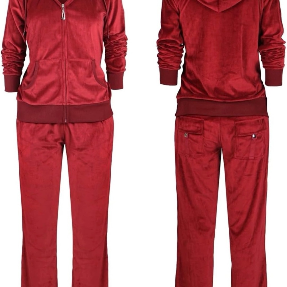 Red Velour Tracksuit
